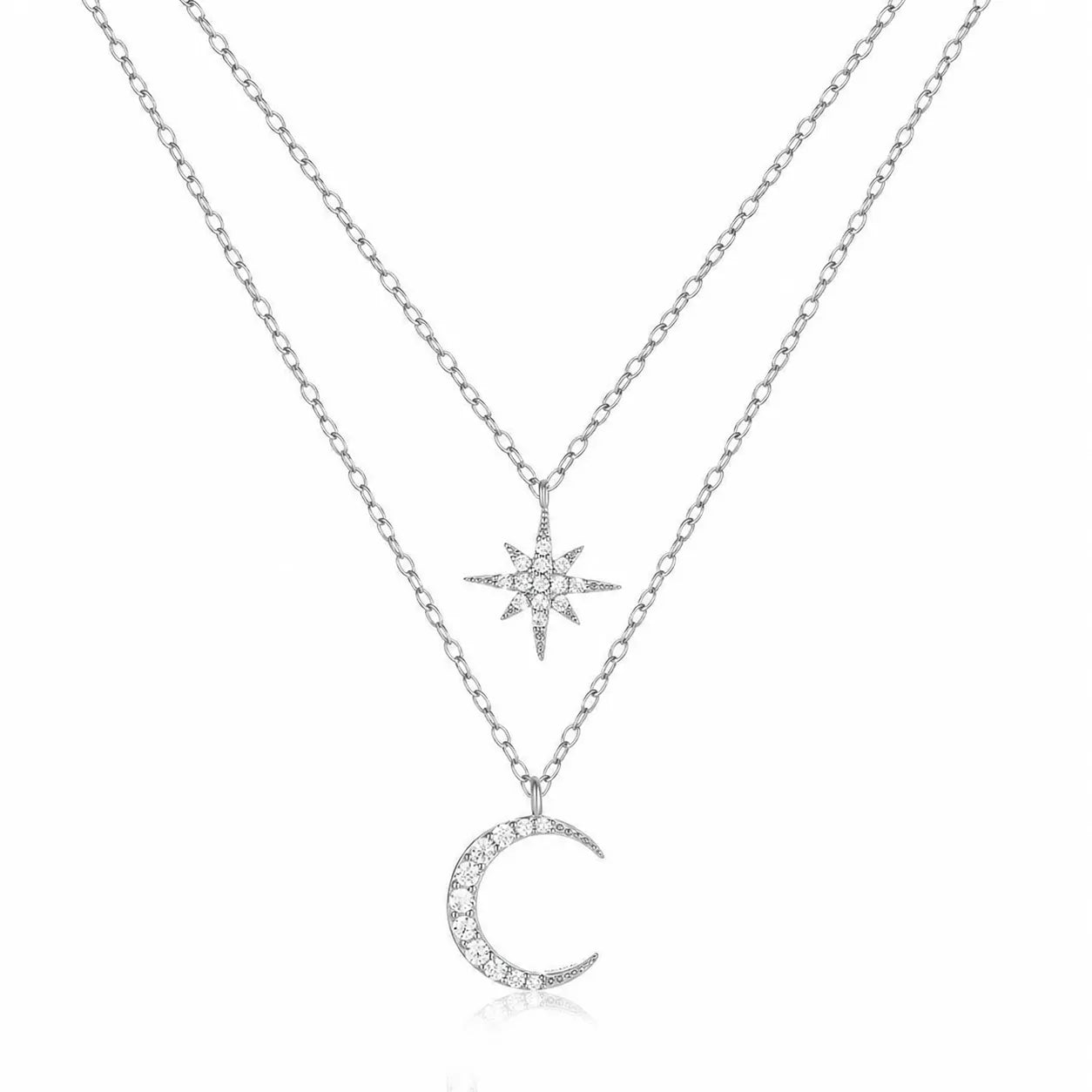 925 Sterling Silver Moon & Star Necklaces