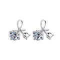 Ginkgo Leaf Earrings in 925 Sterling Silver with Moissanite