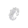 Open Flower Cluster Ring in 925 Sterling Silver