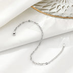 925 Sterling Silver Adjustable Figaro Chain Bracelet for Women