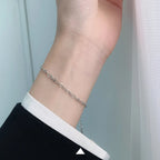 925 Sterling Silver Adjustable Figaro Chain Bracelet for Women