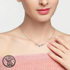 925 Sterling Silver Antler Necklace with Pear Stone
