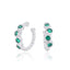 Clip On Earrings 925 Sterling Silver Green Cubic Zirconia