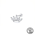 Crown Stud Earrings 925 Sterling Silver with Cubic Zirconia for Cartilage