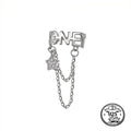 Ear Cuff with Chain 925 Sterling Silver Honey Word