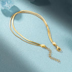 Double Snake Chain Bracelet in 925 Sterling Silver with a Polished Finish