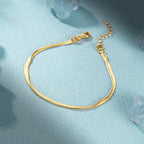 Double Snake Chain Bracelet in 925 Sterling Silver with a Polished Finish