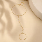 Hand Chain in 925 Sterling Silver with 18K Gold Plating and Three Openwork Goldfish in Motion