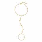 Hand Chain in 925 Sterling Silver with 18K Gold Plating and Three Openwork Goldfish in Motion
