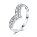 Heart Crown Ring 925 Sterling Silver Moissanite Curved Double Row Design