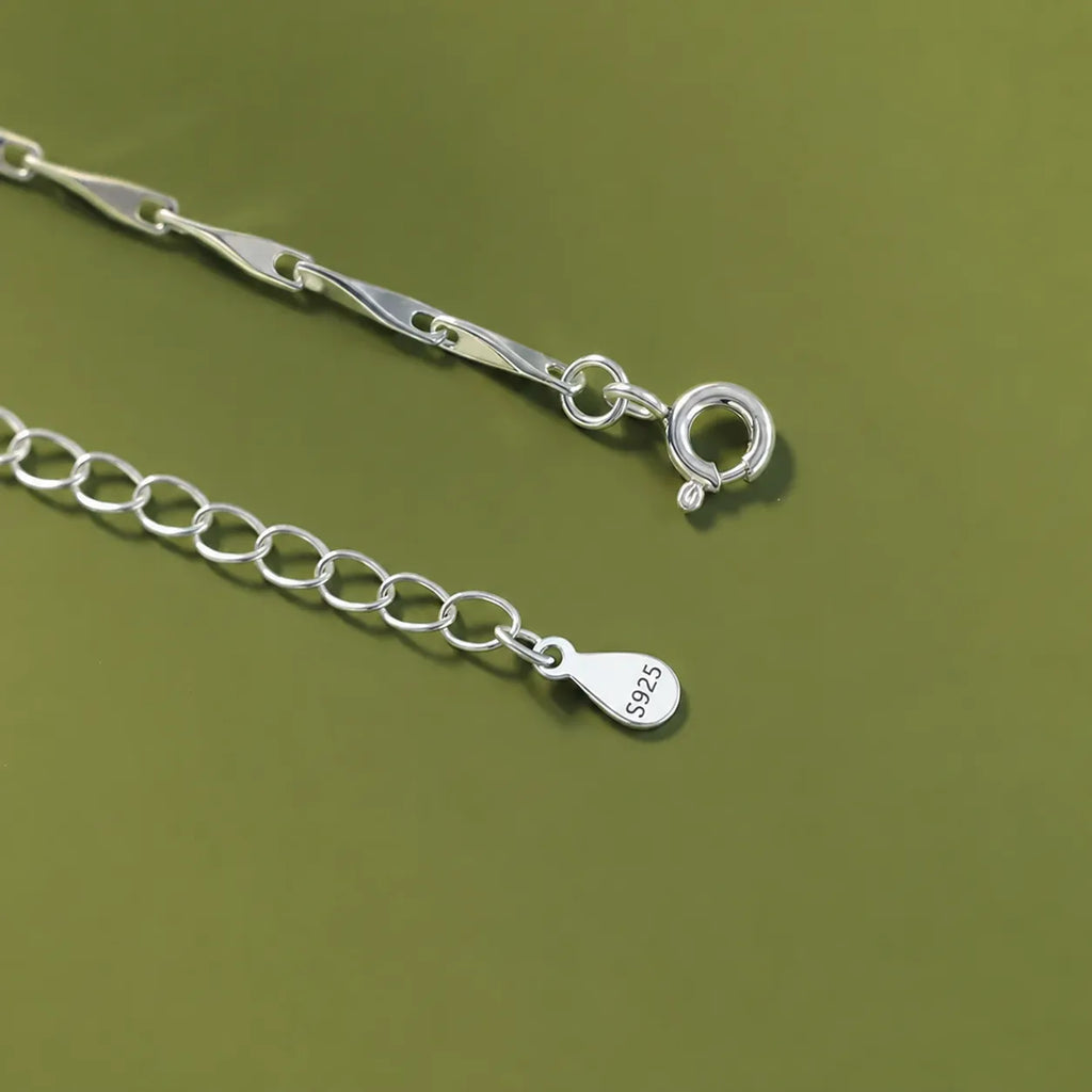 Jasmine Flower Bracelet in 925 Sterling Silver with a Branch Centerpiece and Two Cubic Zirconia Stones