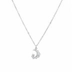 Moon And Star Necklace 925 Sterling Silver Cross Star Crescent Pendant