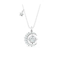 Moon and Star Necklace | 1 Carat Moissanite Crescent Moon Pendant in 925 Sterling Silver