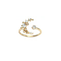 Moon and Star Ring 925 Sterling Silver Open Ring