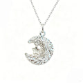 Moon And Star Necklace 925 Sterling Silver Woven Moon Design