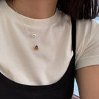 Multicolor Gemstone Necklace 925 Sterling Silver Candy Stack Pendant