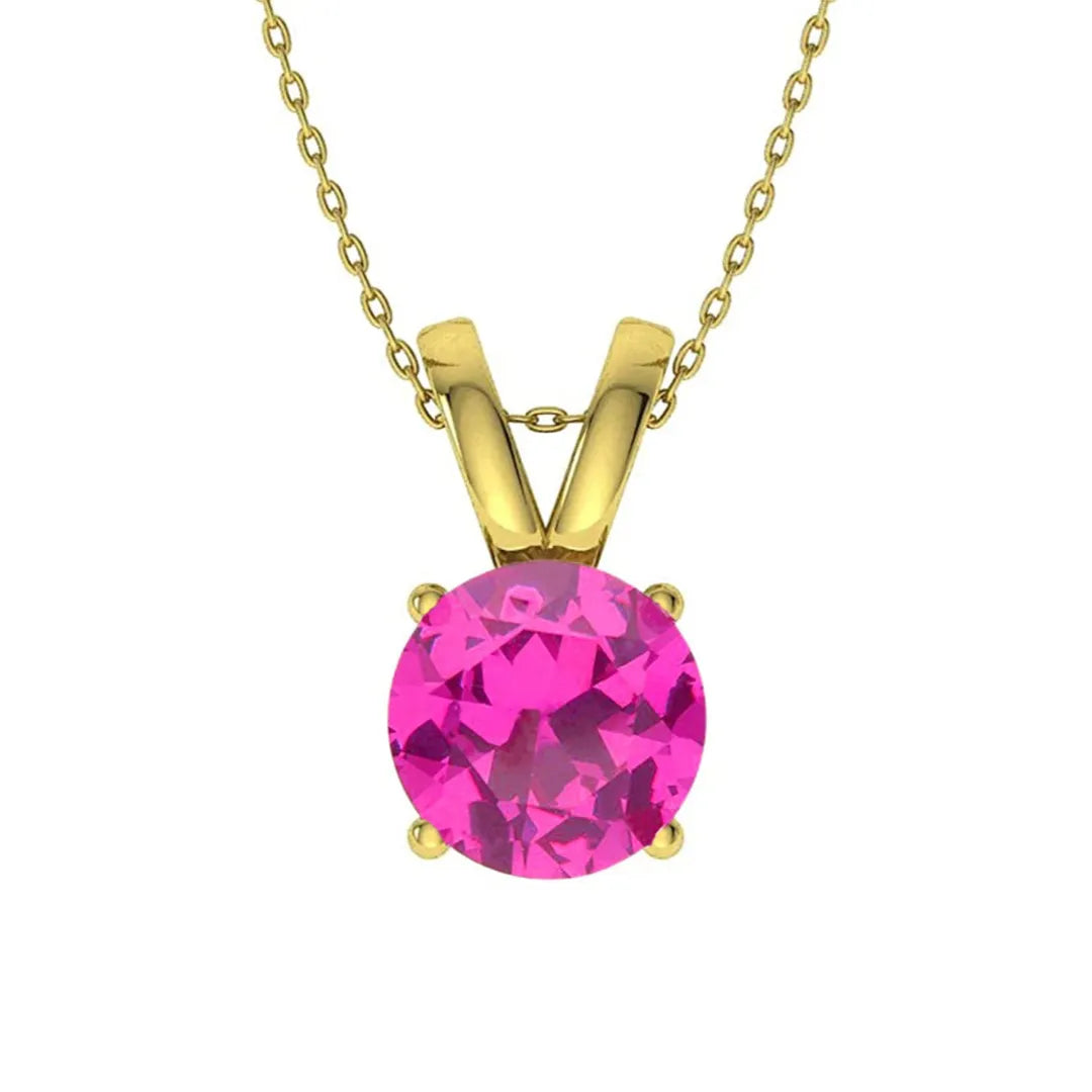 925 Sterling Silver Birthstone Solitaire Pendant Necklace for Women with Cubic Zirconia