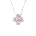 Clover Choker Necklace 925 Sterling Silver Four Pear-Shaped Cubic Zirconia Stones