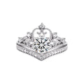 Princess Crown Ring 925 Sterling Silver 1 Carat Moissanite Beaded Edge Design