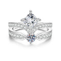 Princess Cut Moissanite Ring 1 Carat 925 Sterling Silver Crown Design