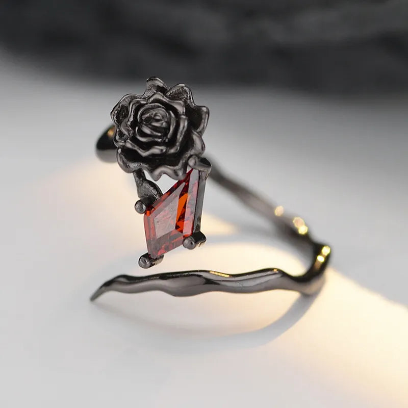 925 Sterling Silver Flower Ring Open Ring Adjustable Secondary image