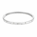 Star Bangle 925 Sterling Silver Brushed Finish With Cubic Zirconia Accents