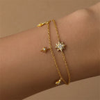 Star Bracelet in 925 Sterling Silver with an Ornate Eight Point Star Centerpiece