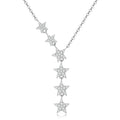 Star Necklace 925 Sterling Silver Moissanite Six Star Drop Design