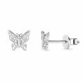 Petite Butterfly Stud Earrings with Moissanite in 925 Sterling Silver
