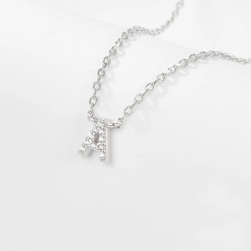 925 Sterling Silver Initial Necklace for Women Letter Pendant