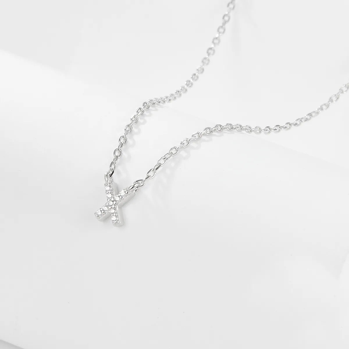 925 Sterling Silver Initial Necklace for Women Letter Pendant