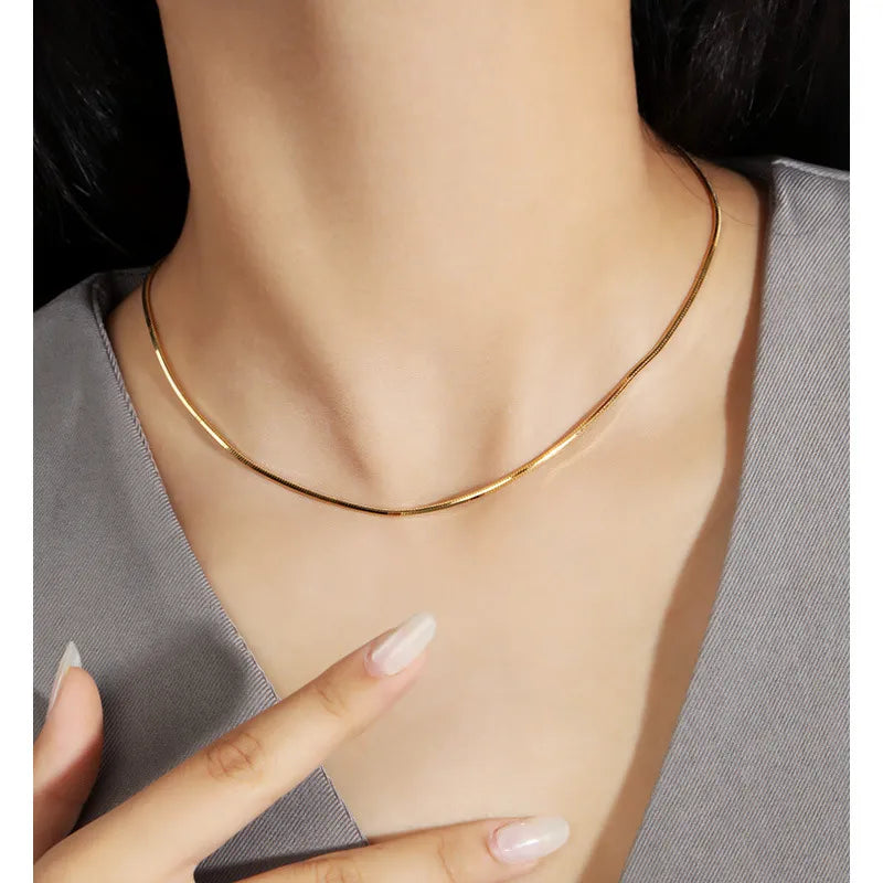 Sterling Silver Snake Chain Necklace Choker 925 Adjustable