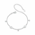 Full view of a 925 sterling silver sun bracelet with a lobster clasp and extender chain