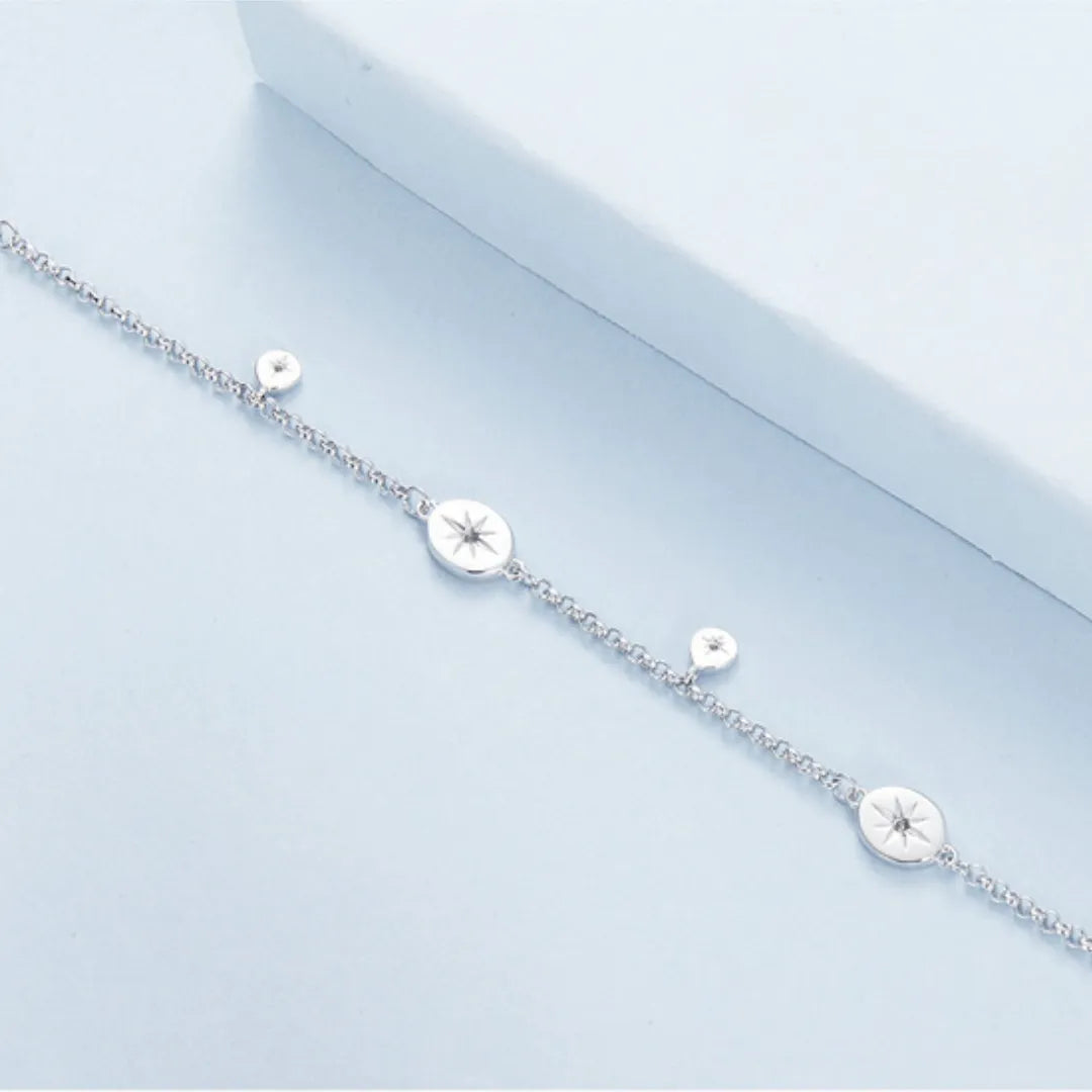 925 sterling silver sun bracelet with sunburst medallions and smaller hanging motifs