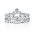 Tiara Ring 925 Sterling Silver Cubic Zirconia Heart Openwork Design